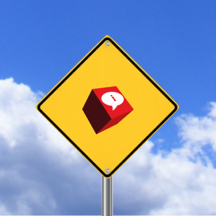 verkeersbord 2 informatie kubus rood
