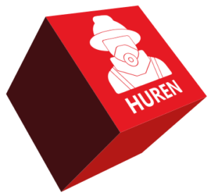 persoon huren kubus rood