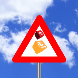 verkeersbord 5 open vuren op de werkvloer