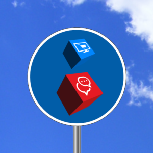 verkeersbord-button-communicatie kubus rood